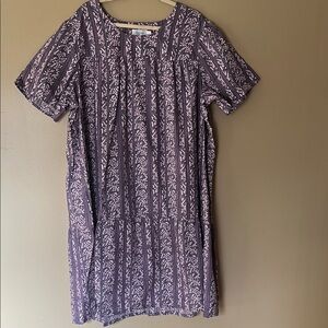 Elegant Purple and White Floral Dress